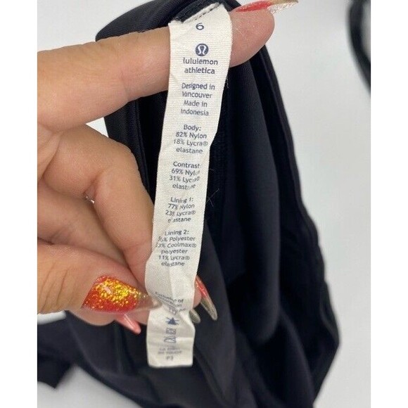 Lululemon Hot Like Agni Crop Full-On Luxtreme Mesh Leggings Black Size 6 EUC - Picture 8 of 12